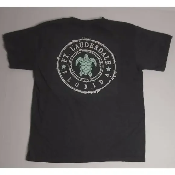 Surf Style Fort Lauderdale Florida Sea Turtle T-Shirt Heather Gray Medium - Picture 7 of 7